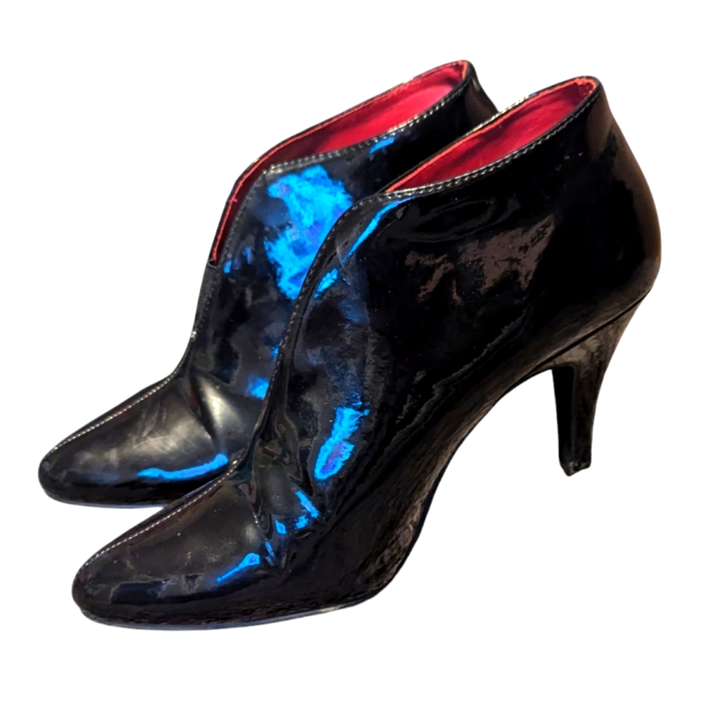 Diba Patent Black Ankle Boots size 8